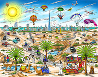 Charles Fazzino 3D Art Charles Fazzino 3D Art A View From The Dubai Desert (DX)